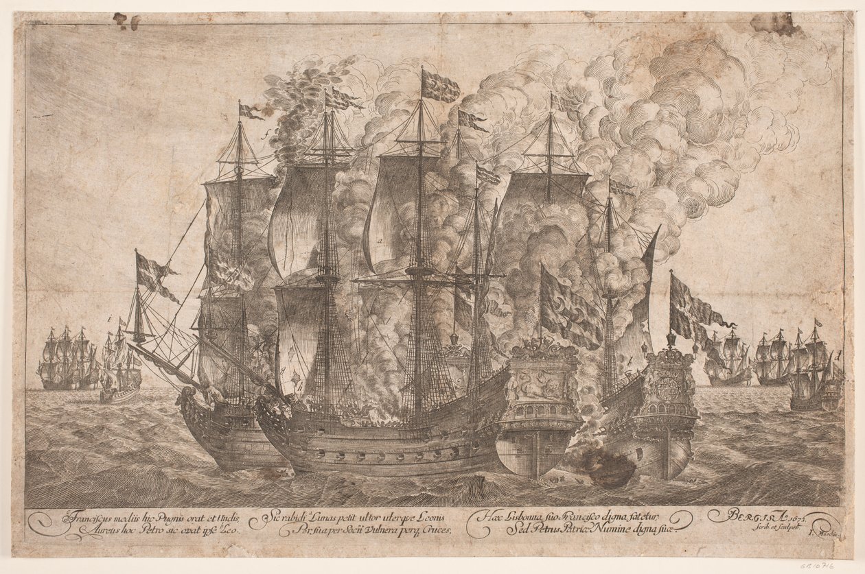 Sea Battle Between Danish Vessels and a Turkish Pirate Ship by Jacob Mortenssøn Maschius