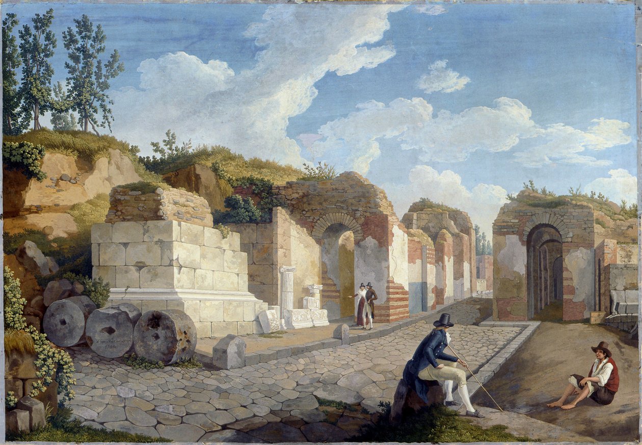 The Herculaneum Gate in Pompeii by Jacob Philipp Hackert