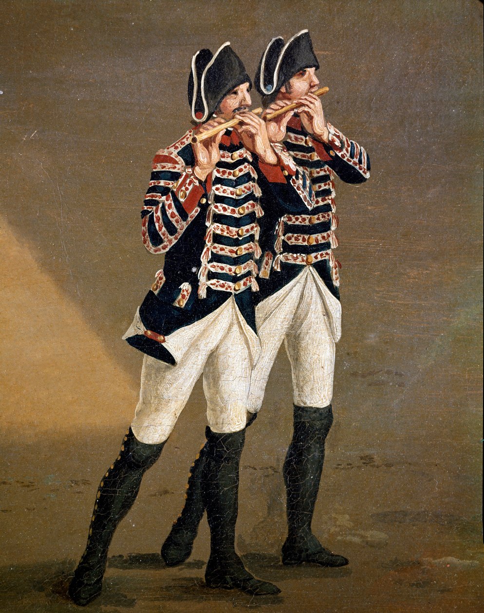 Musicians of the Bourbon Orchestra (detail) by Jacob Philippe Hackert