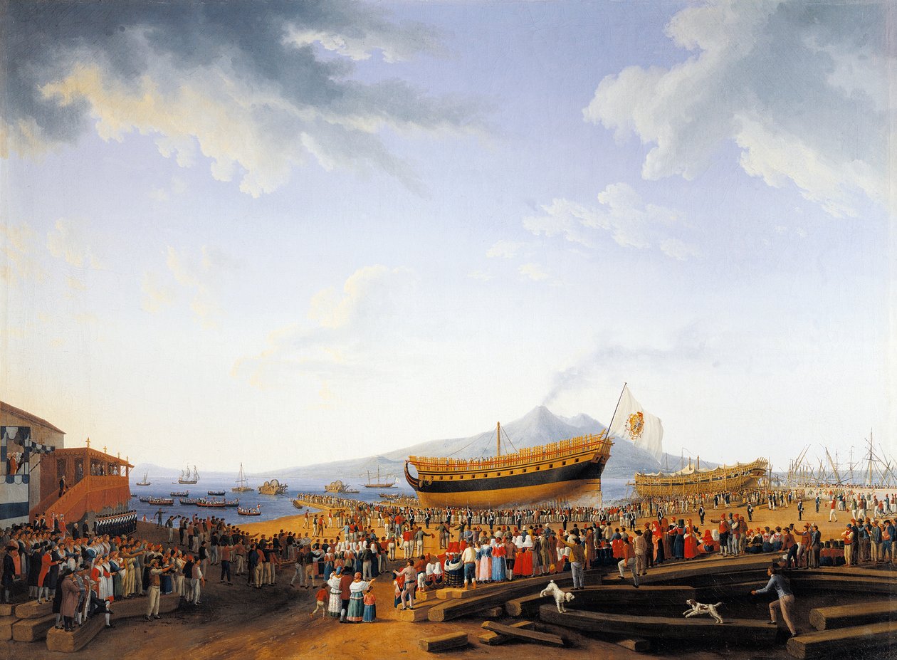 The Castellammare di Stabia Shipyard by Jacob-Philippe Hackert