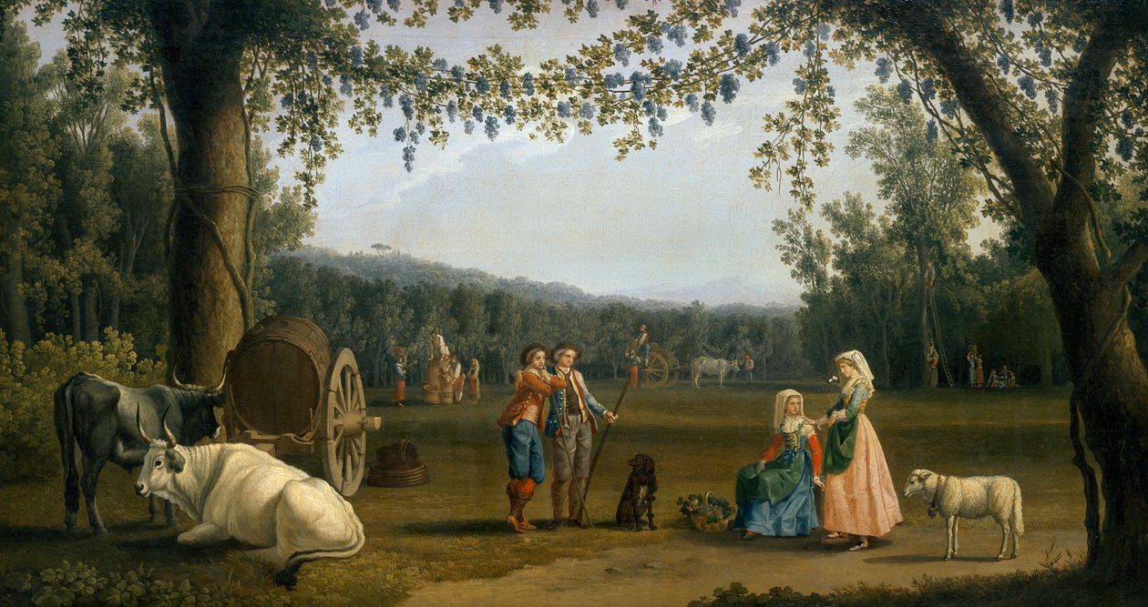 The Royal Princes at the Harvest at the Carditello Estate by Jacob Philippe Hackert