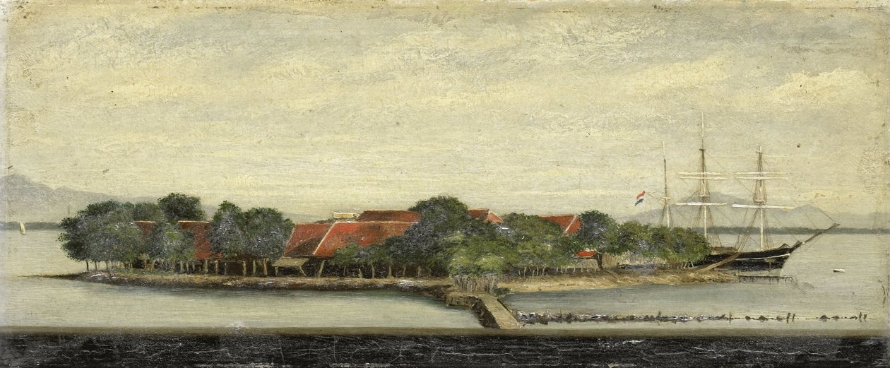 View of Kuiper Island in the Bay of Batavia by Jacob Pieter Mercier
