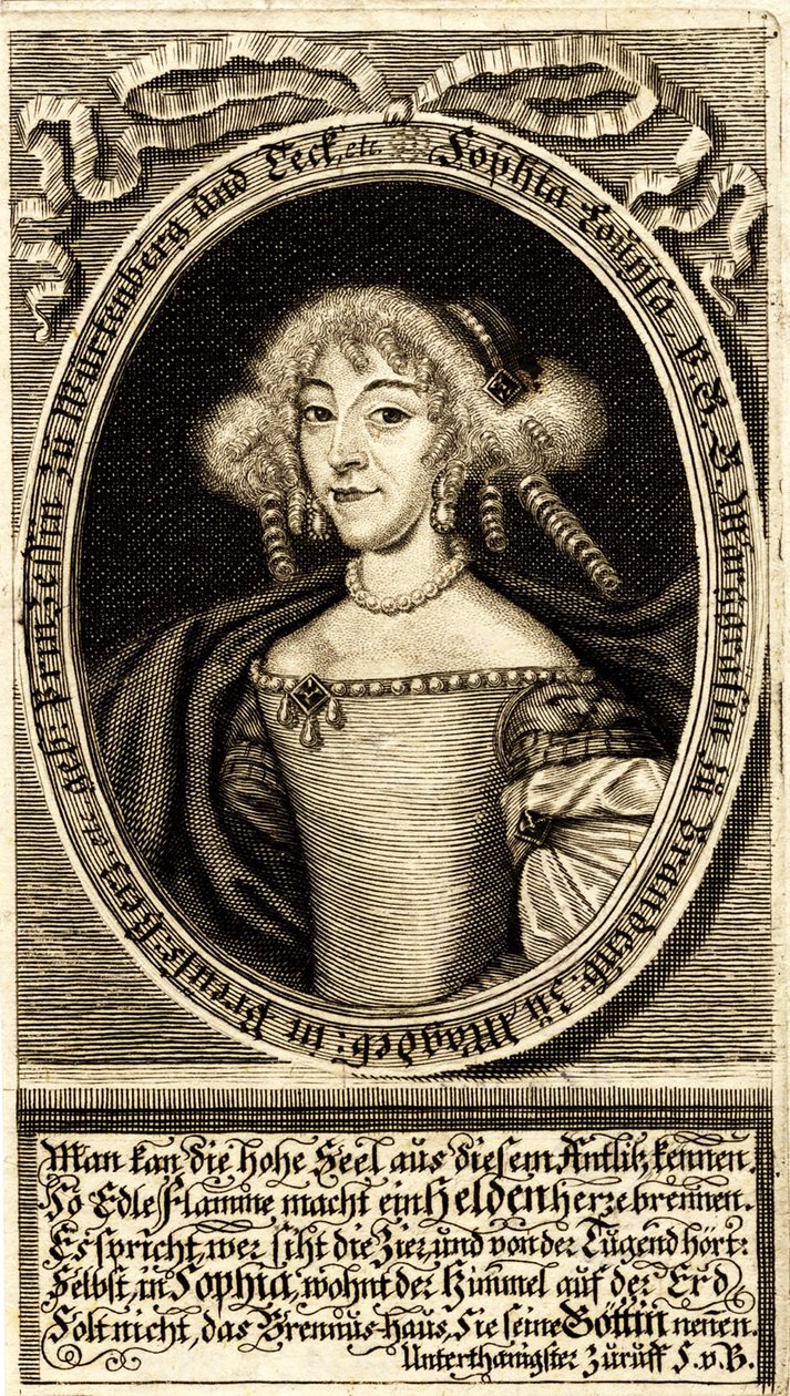 Portrait of Sophie Louise of Württemberg-Stuttgart, Margravine by Jacob Sandrart von