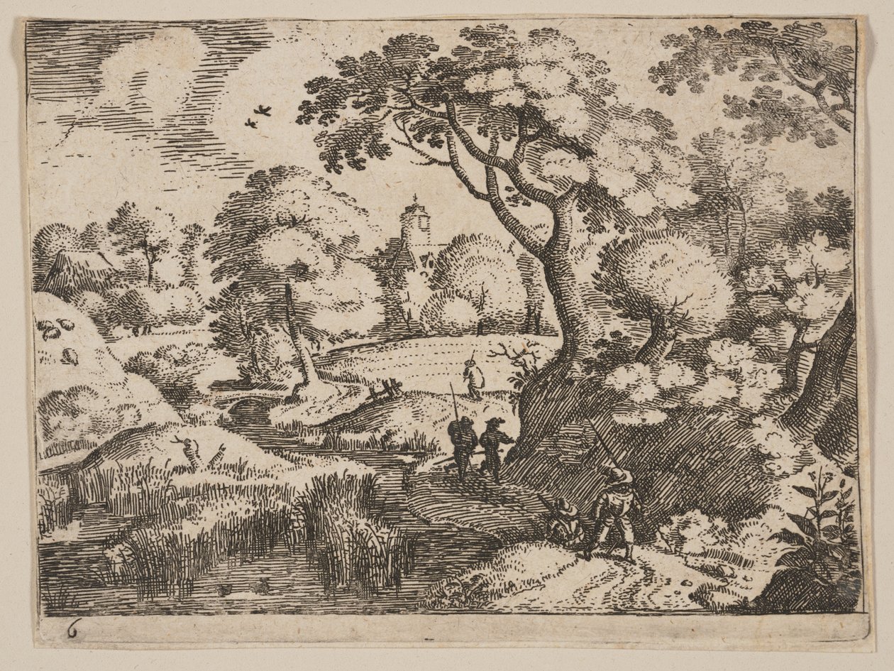 Path between Swamp and Wooded Bank, from Landscapes by Jacob Savery I