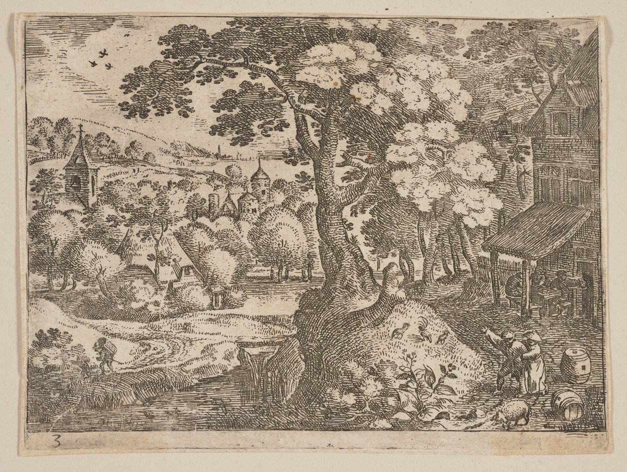 Tavern to Right of a Path, from Landscapes by Jacob Savery I