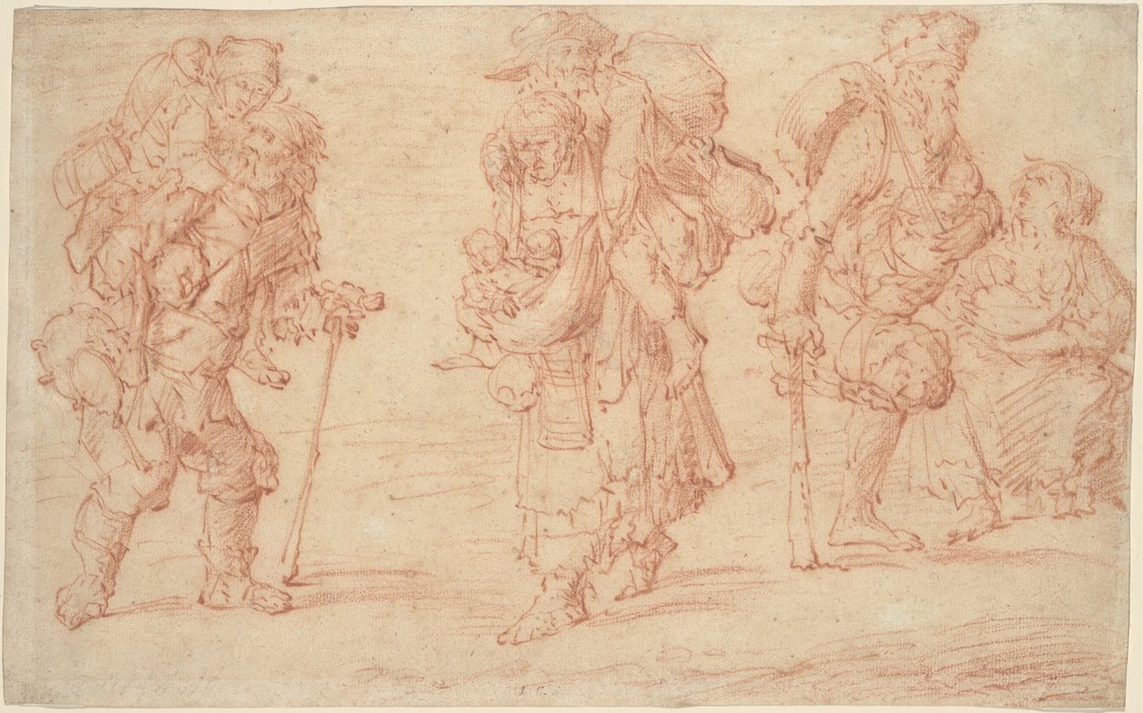 Three Pairs of Beggars with Babies by Jacob Weyer