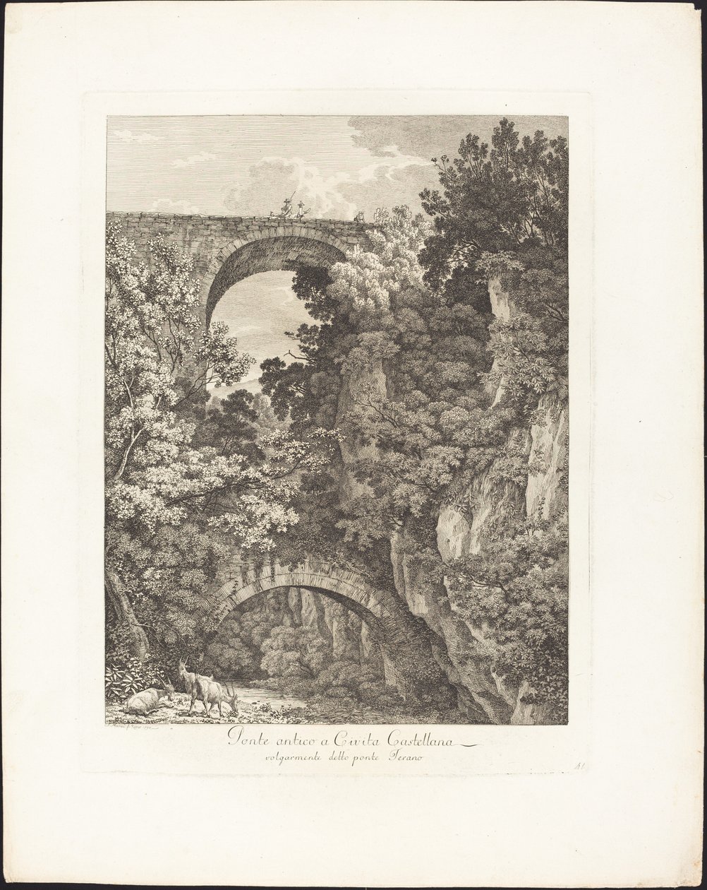Ancient Bridge at Civita Castellana, Commonly Called Terano Bridge by Jacob Wilhelm Mechau
