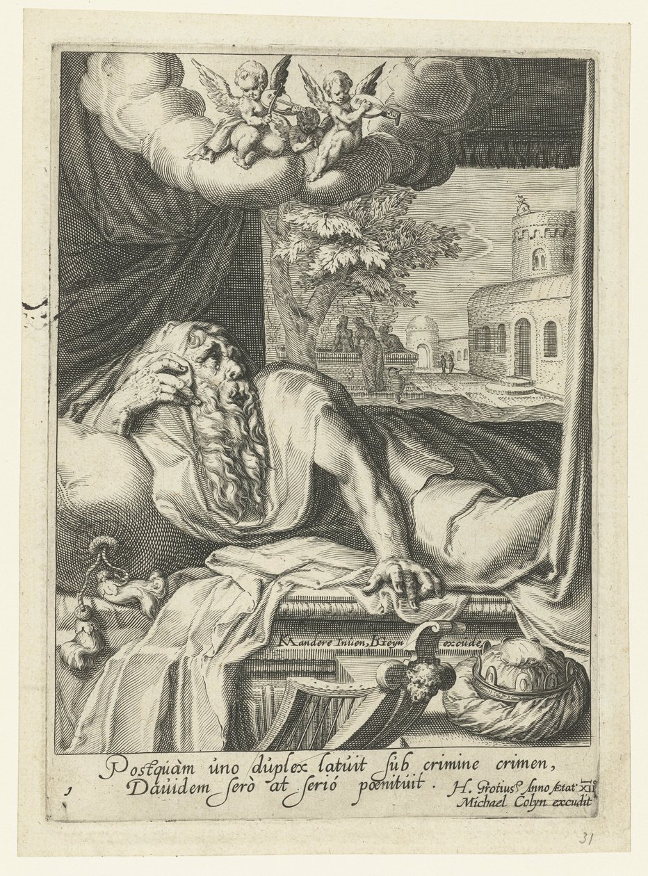 David as a Penitent Sinner by Jacob de Gheyn (II) (workshop of)