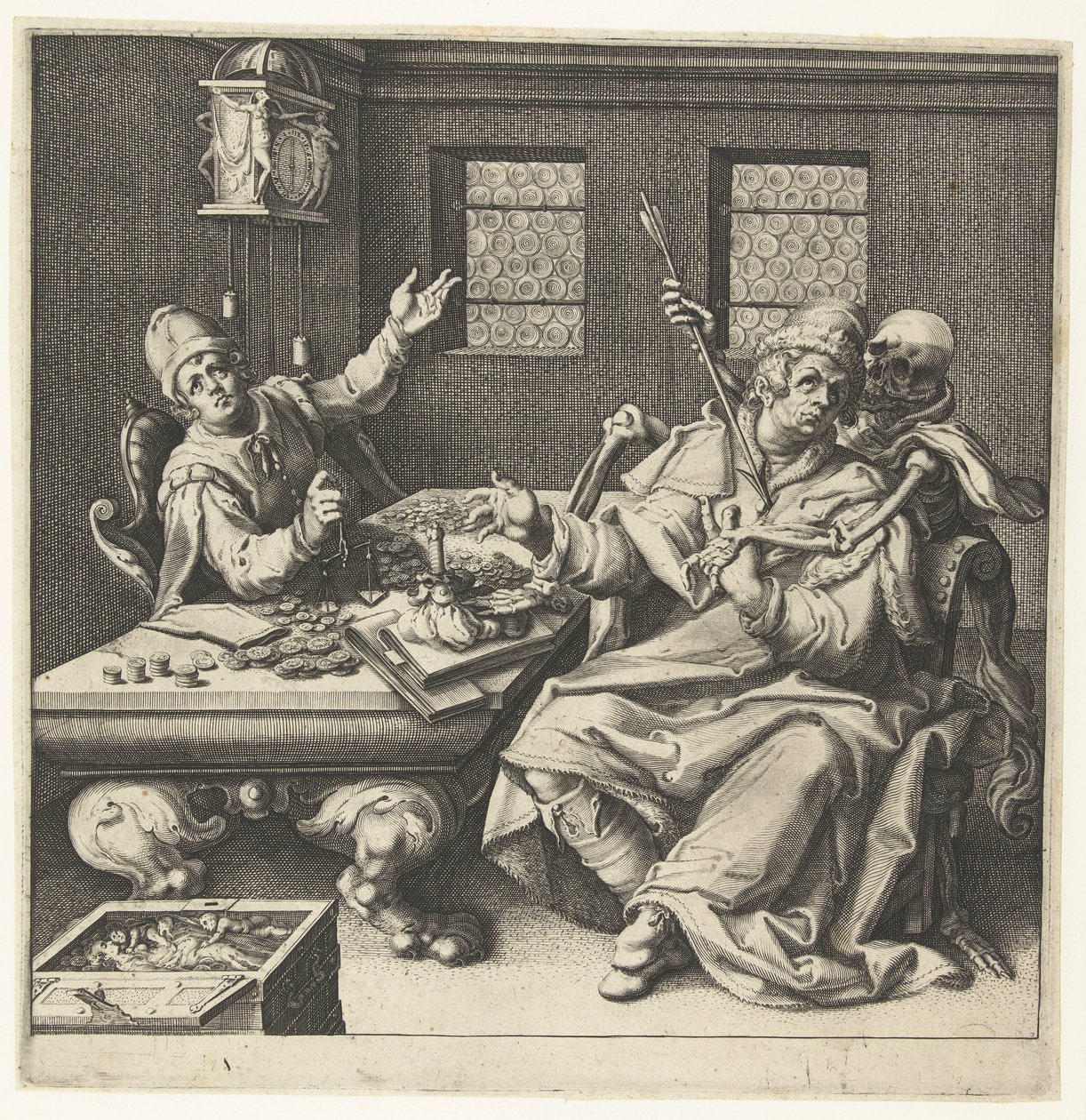 The Money Weighers and Death by Jacob de Gheyn (II) (workshop of)