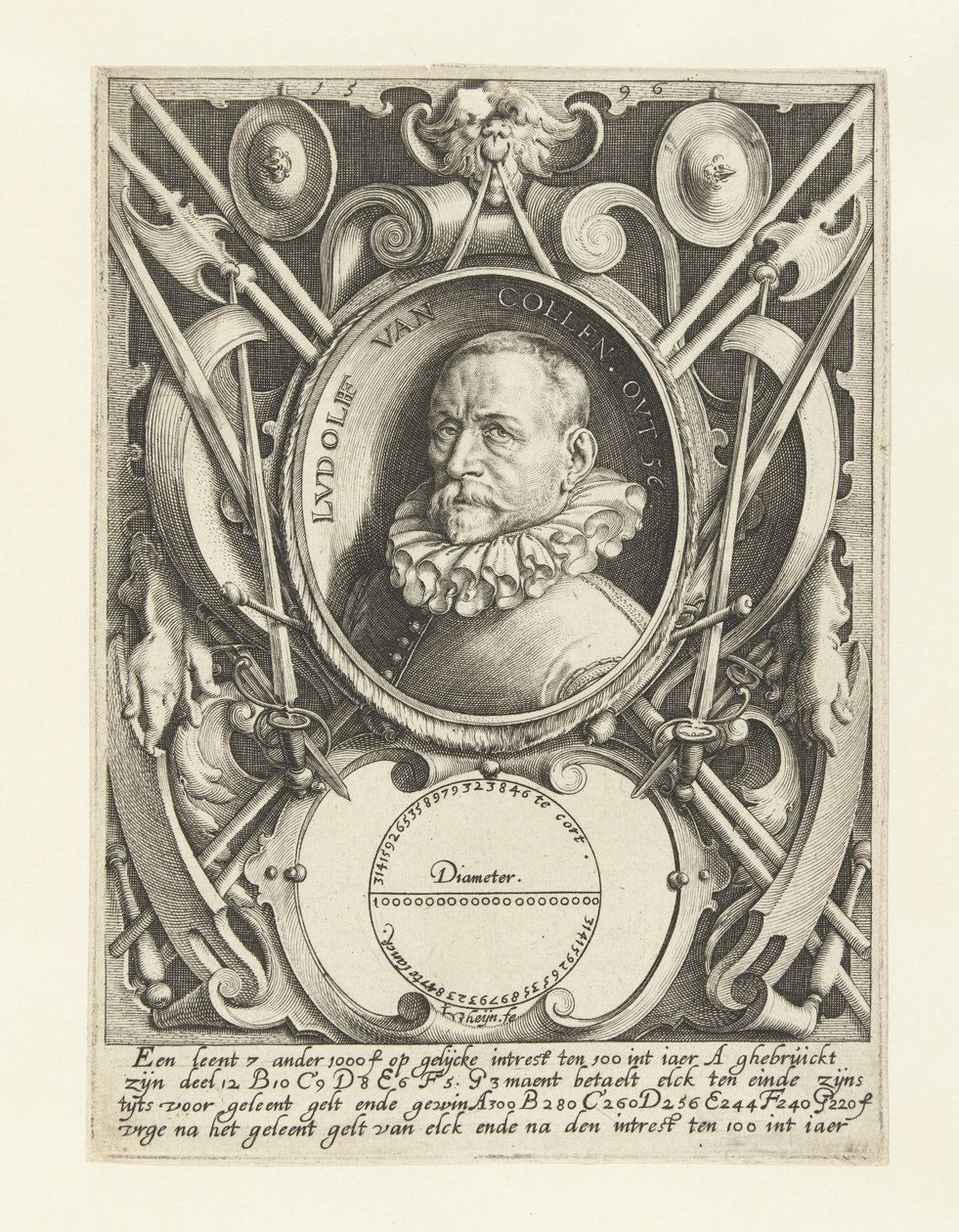 Portrait of Ludolf van Ceulen at Age 56 by Jacob de Gheyn (II)