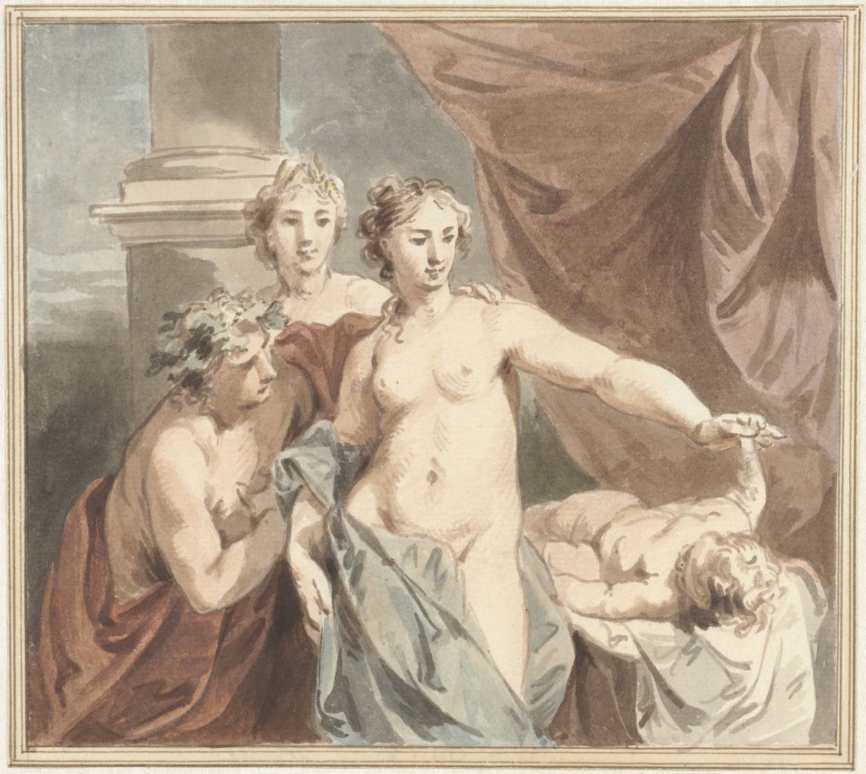 Ceres, Venus, Bacchus, and Sleeping Amor by Jacob de Wit