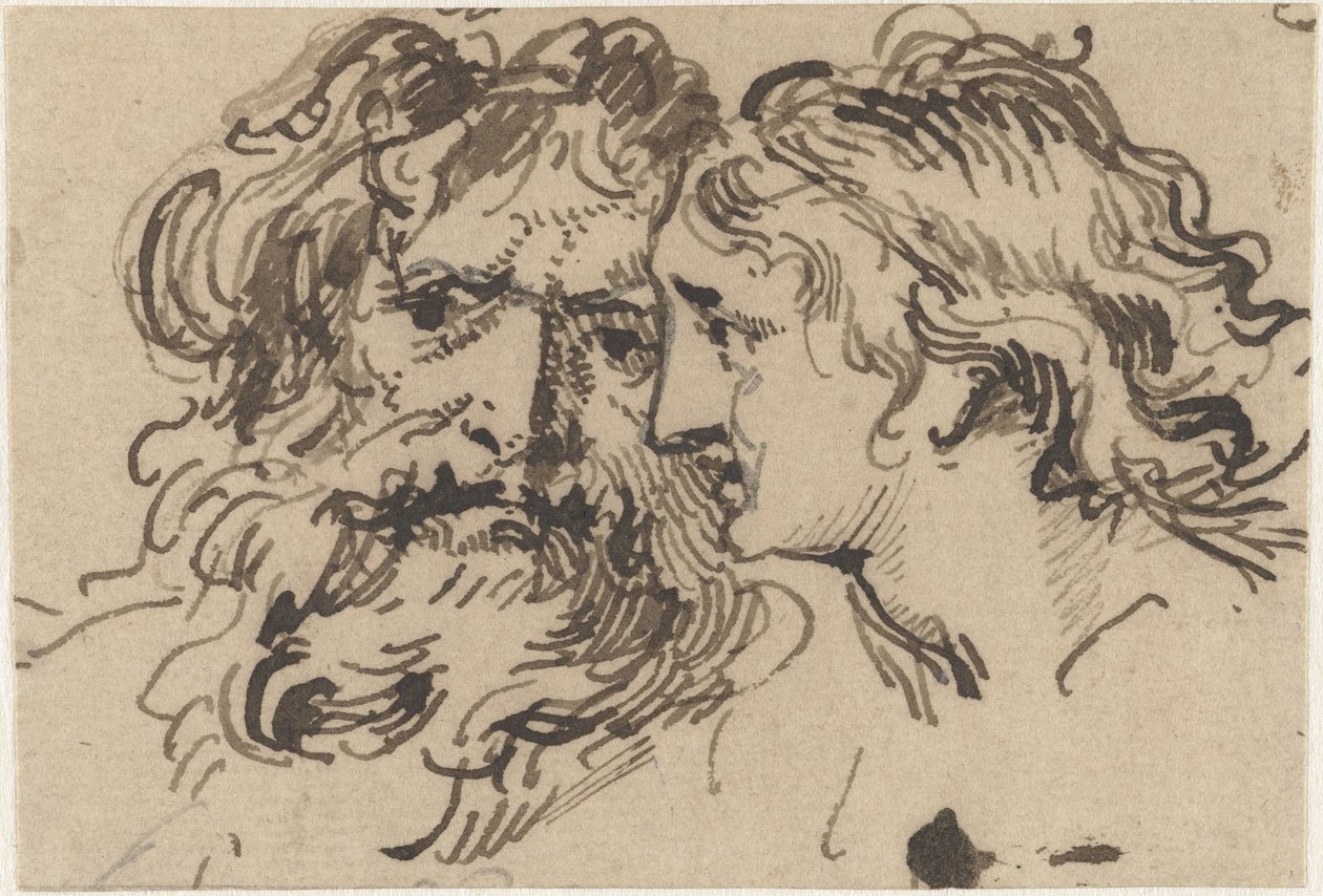 Head of an Old Man and a Young Woman by Jacob de Wit
