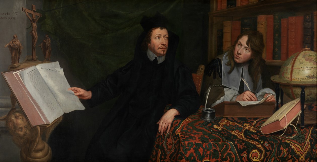 Portrait of a Theologian with His Secretary by Jacob van Oost
