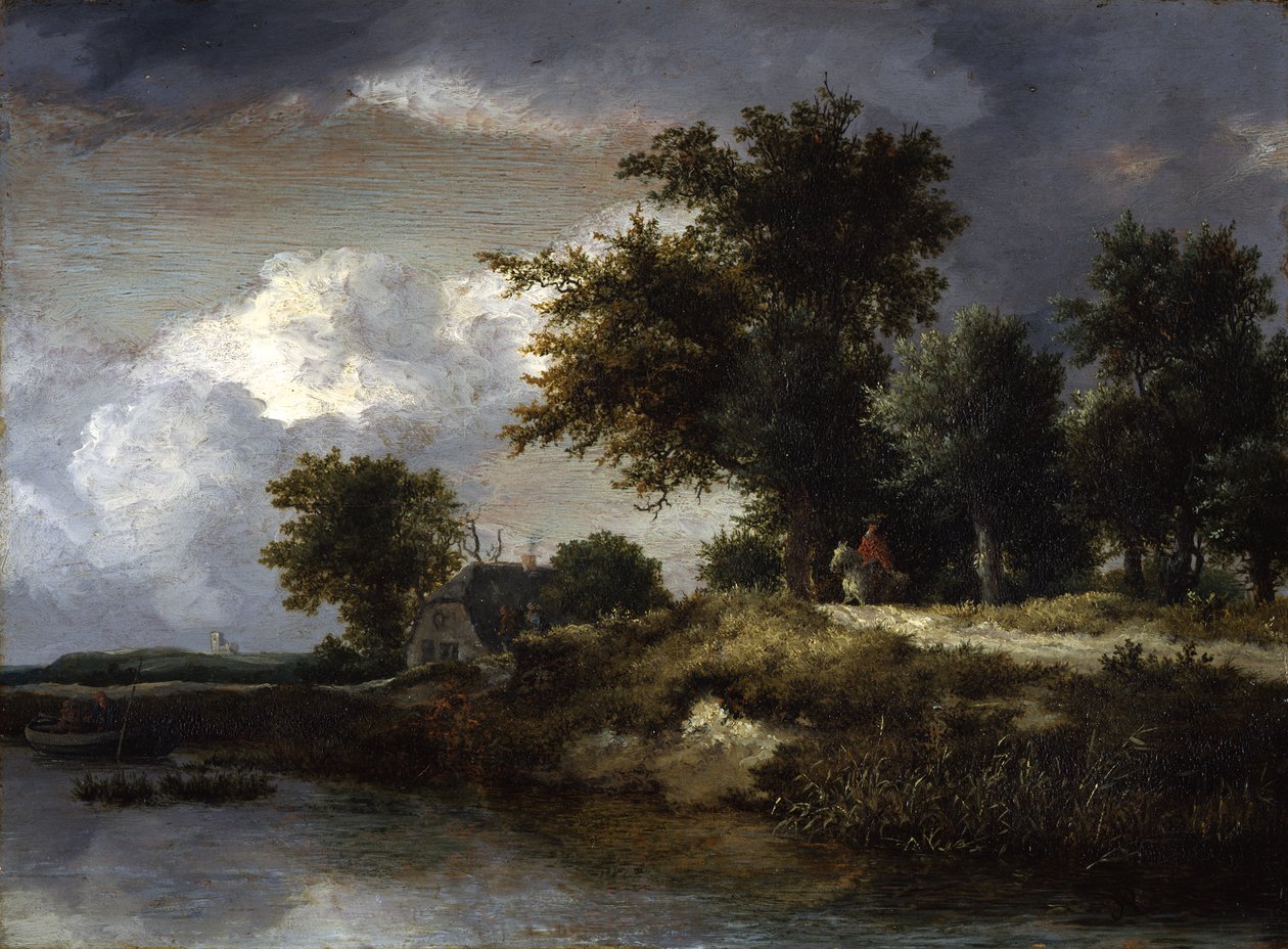 A Wooded River Bank by Jacob van Ruisdael