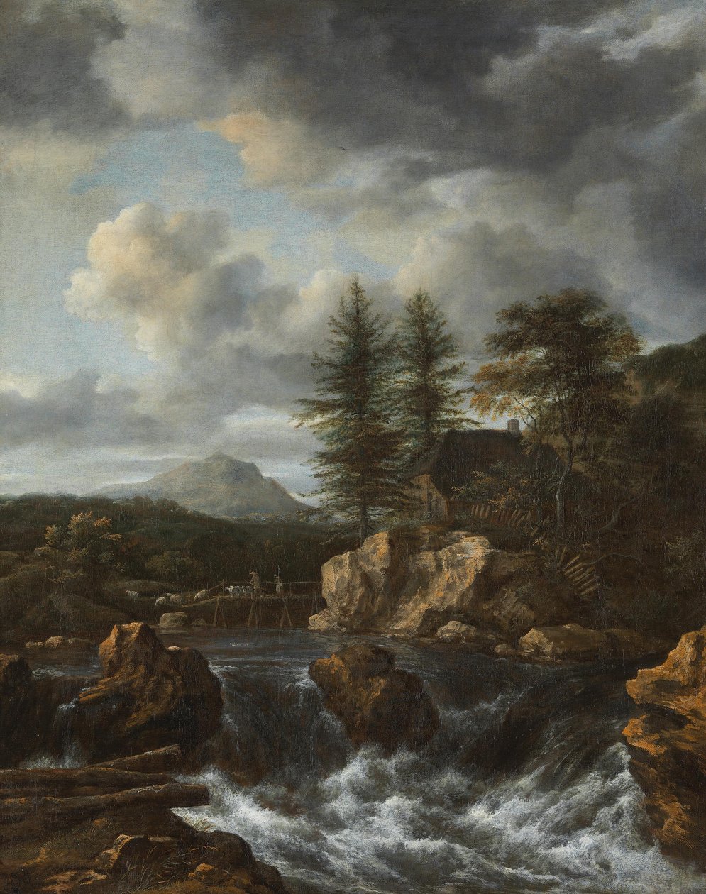 Nordic Landscape with Waterfall by Jacob van Ruisdael
