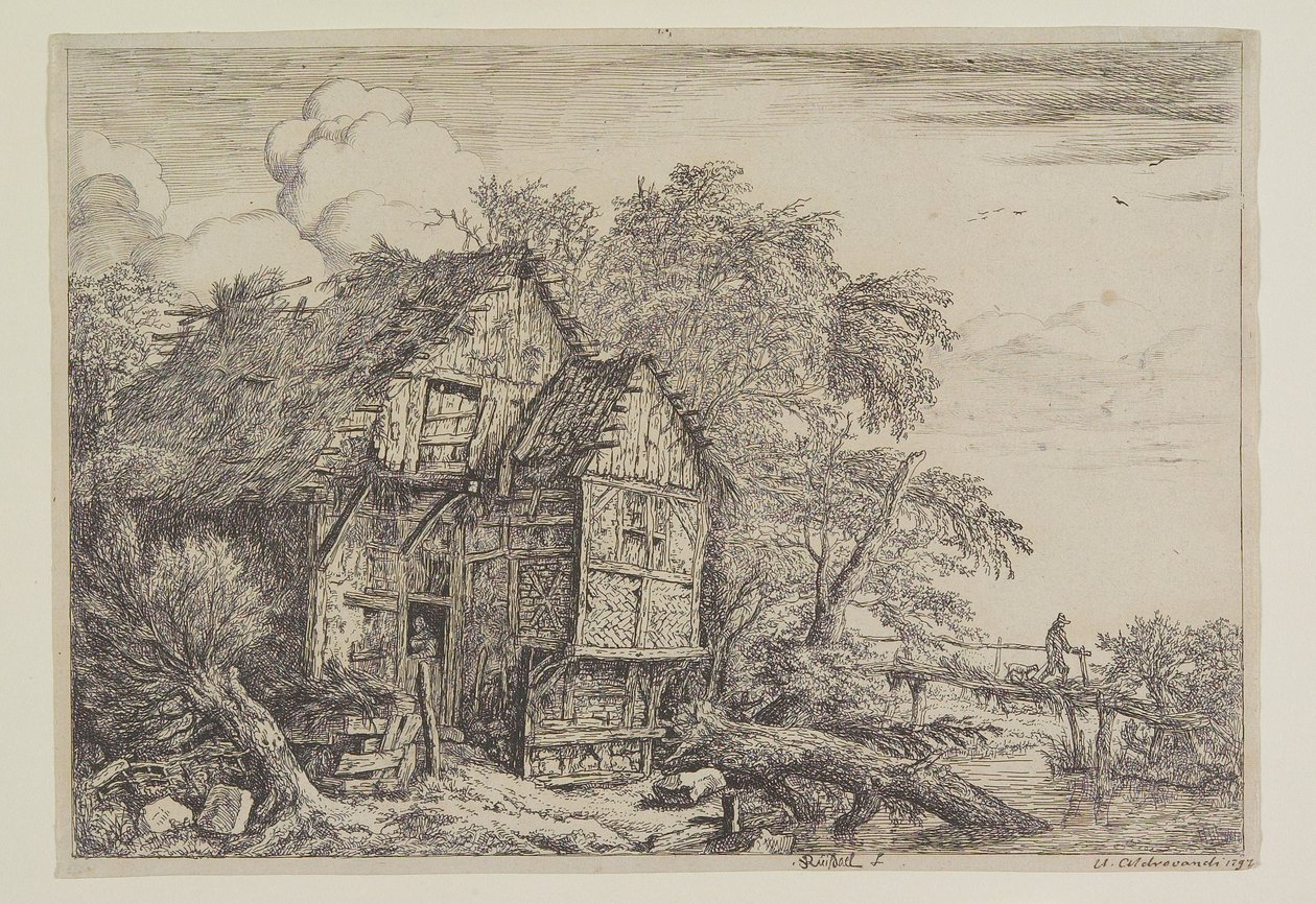 The Cottage and Footbridge by Jacob van Ruisdael