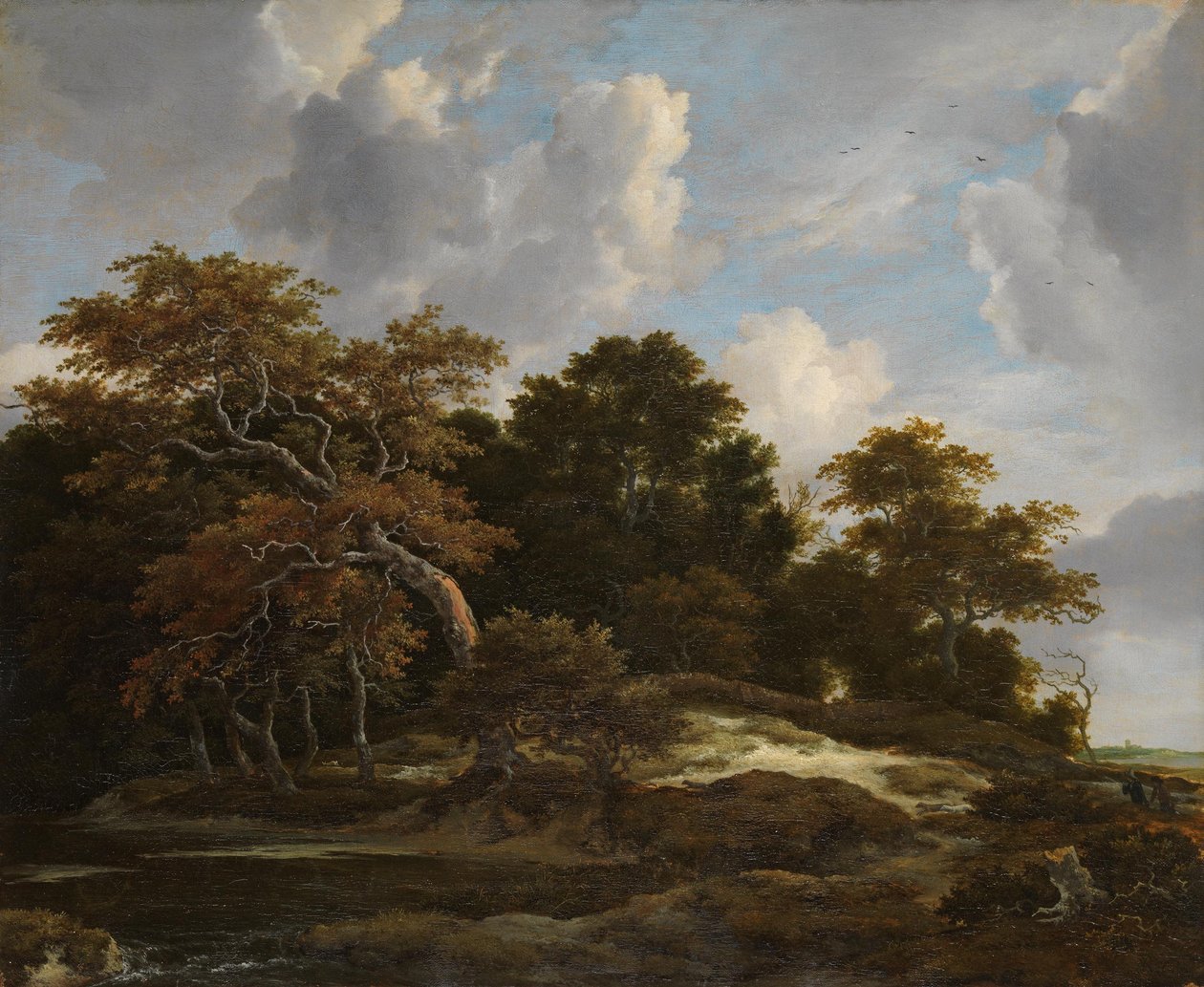 Forest Landscape with Hare Hunt by Jacob van Ruisdael