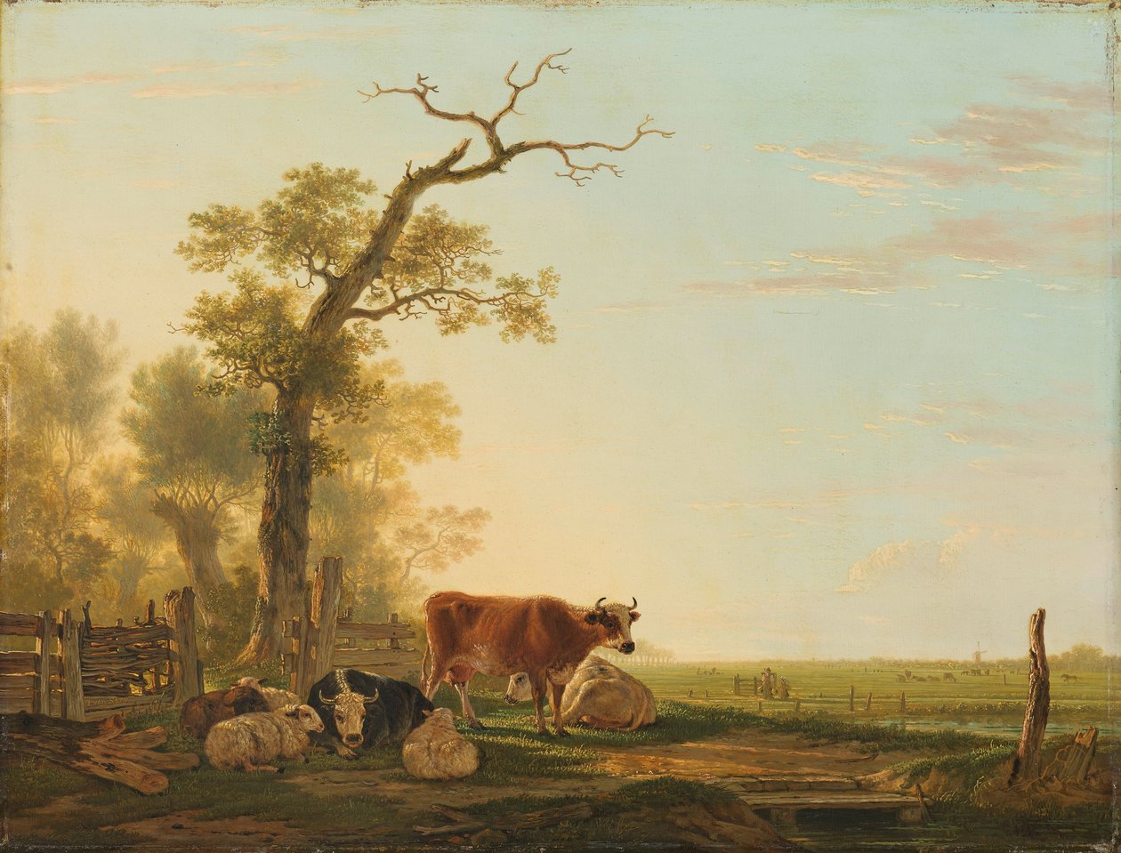 Meadow Landscape with Animals by Jacob van Strij