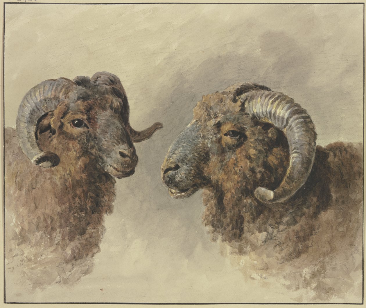 Two sheep by Jacob van Strij