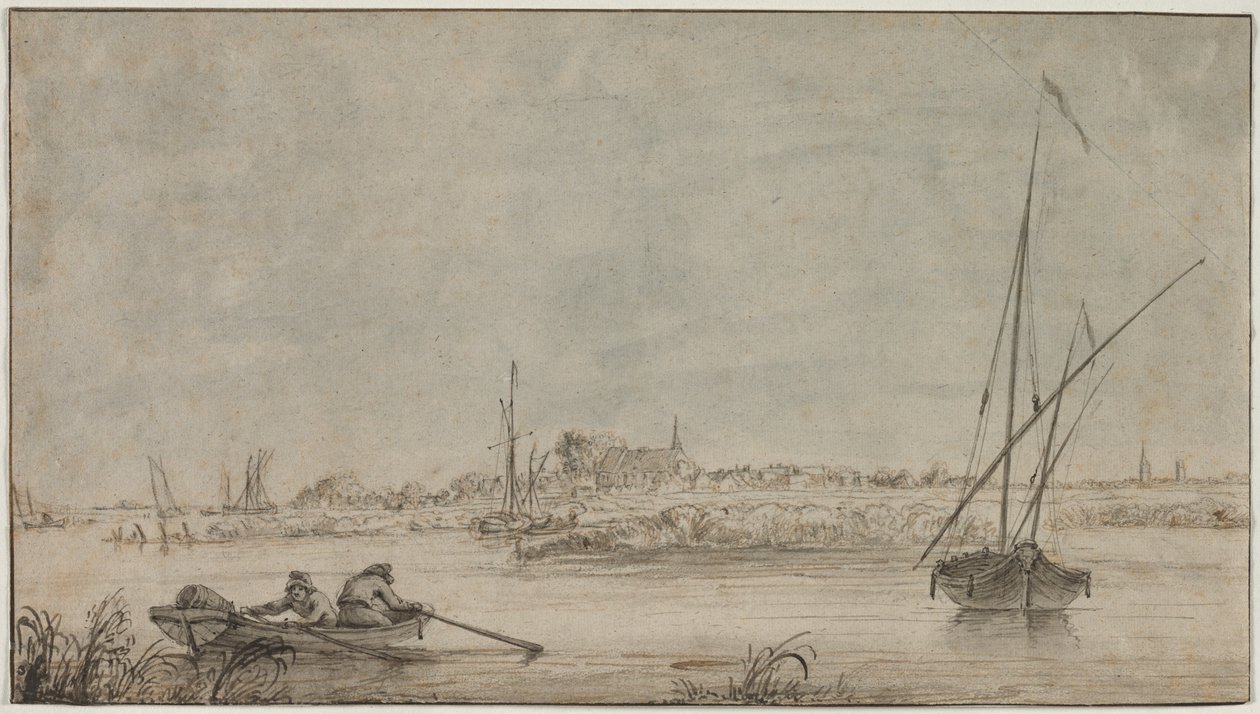 View of Dordrecht from the River by Jacob van Strij