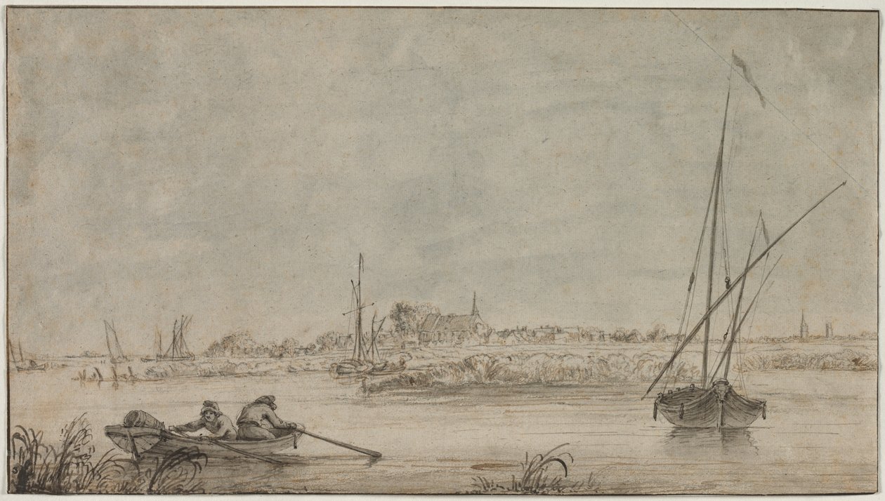 View of Dordrecht from the River by Jacob van Strij