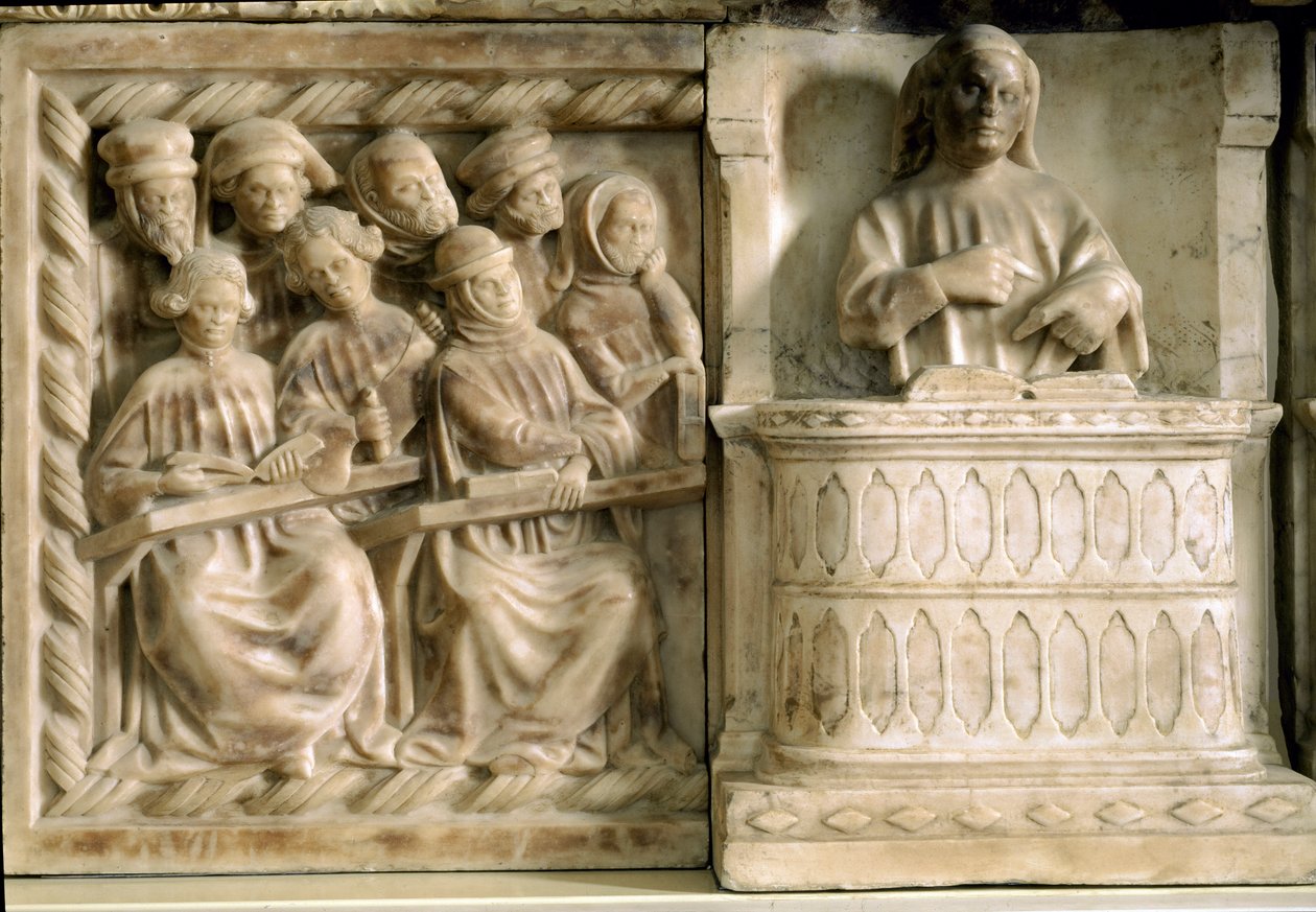Funeral Monument of Carlo, Roberto and Riccardo da Saliceto: Students Attending a Course by Jacobello and Pier Paolo dalle Masegne