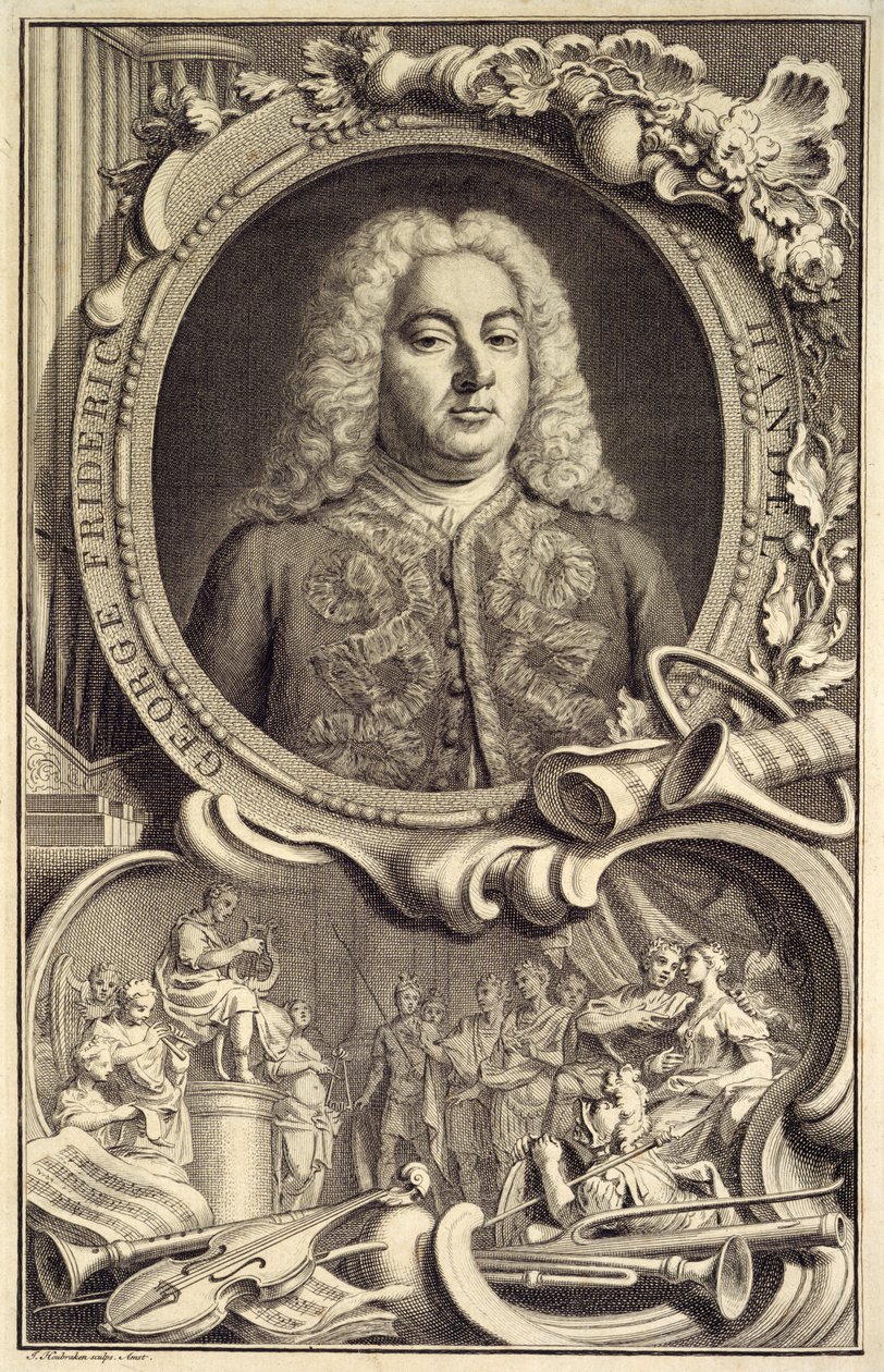 Portrait of G.F. Handel, inscribed with title, 