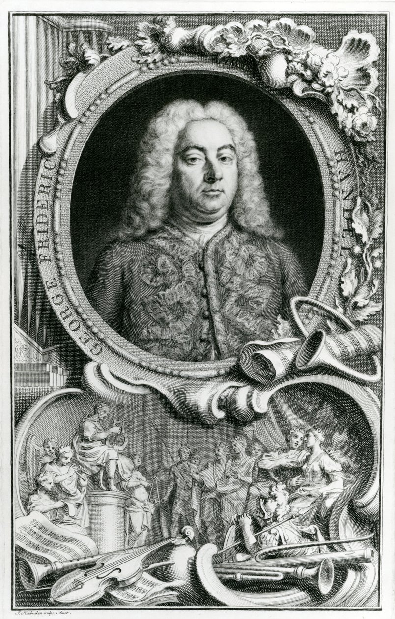 Portrait of George Frederick Handel by Jacobus Houbraken