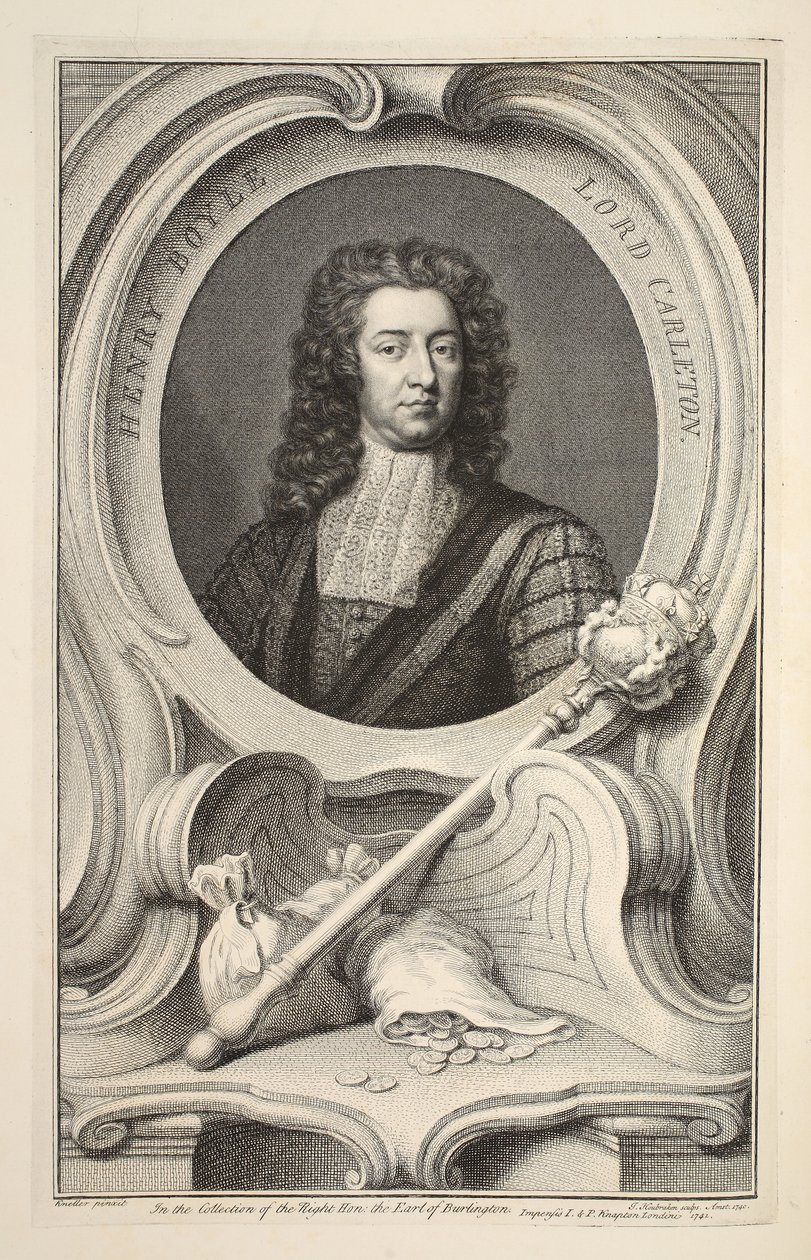 Portrait of Henry Boyle, Lord Carleton, illustration from 