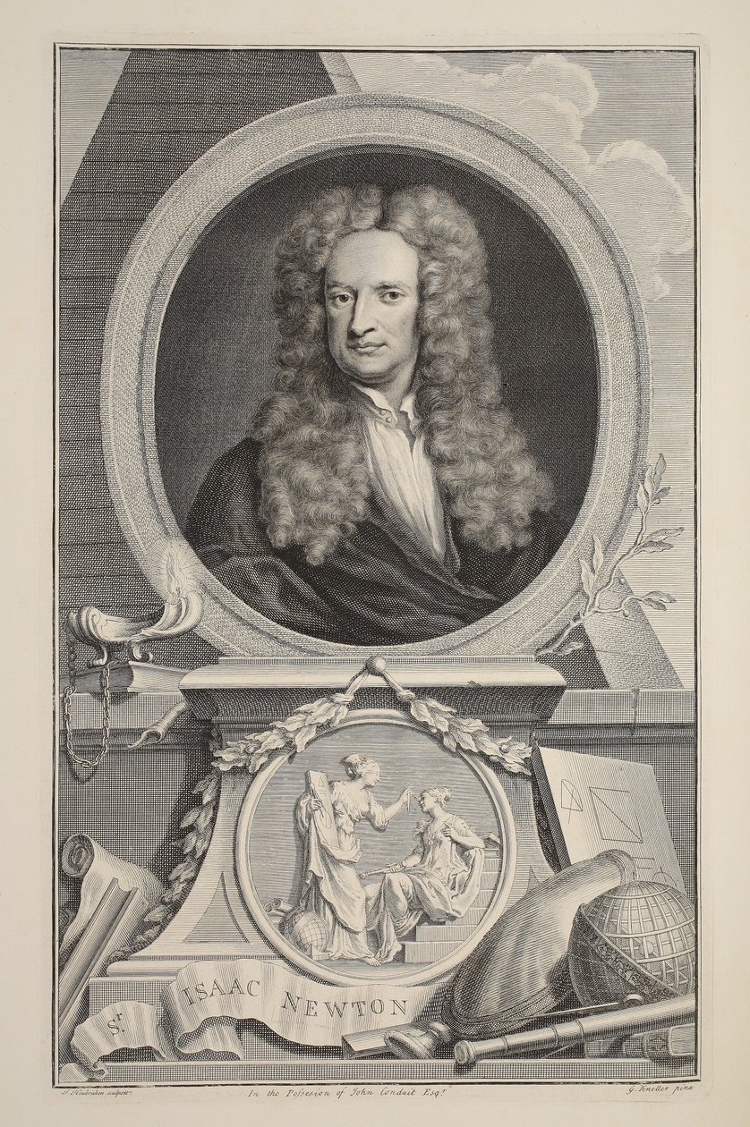 Portrait of Isaac Newton, illustration from 