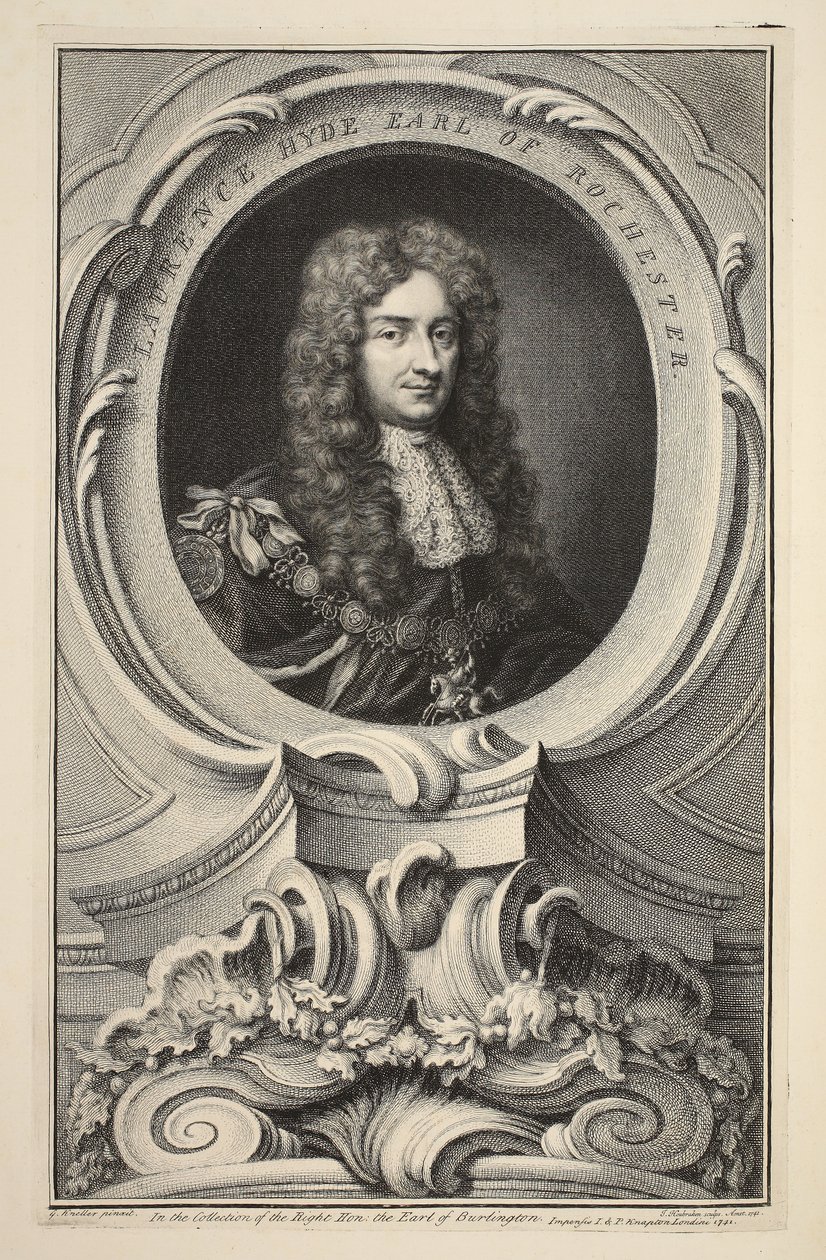 Portrait of Laurence Hyde, Earl of Rochester, illustration from 