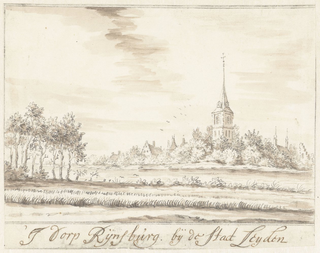 The Village of Rijnsburg by Jacobus Stellingwerff