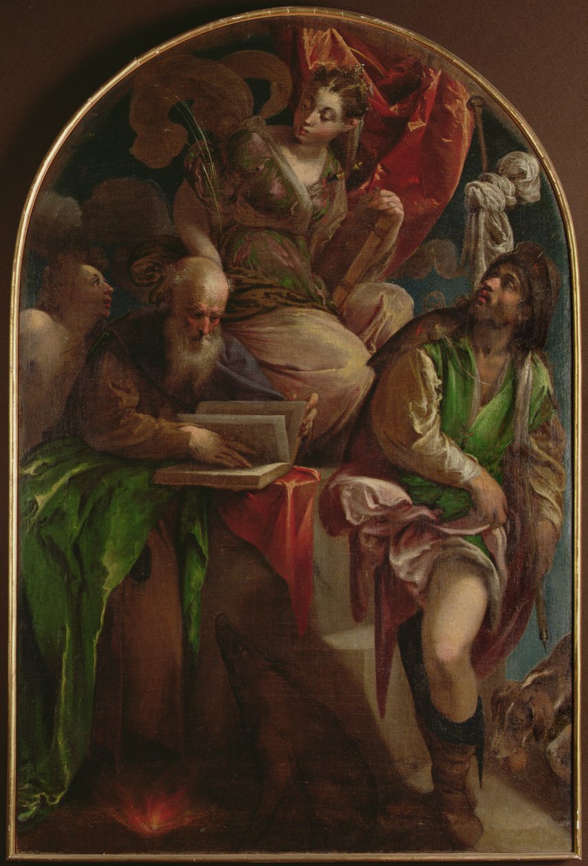 St. Justina of Padua Enthroned with St. Sebastian, St. Anthony Abbot and St. Roch, c.1557-60 by Jacopo Bassano
