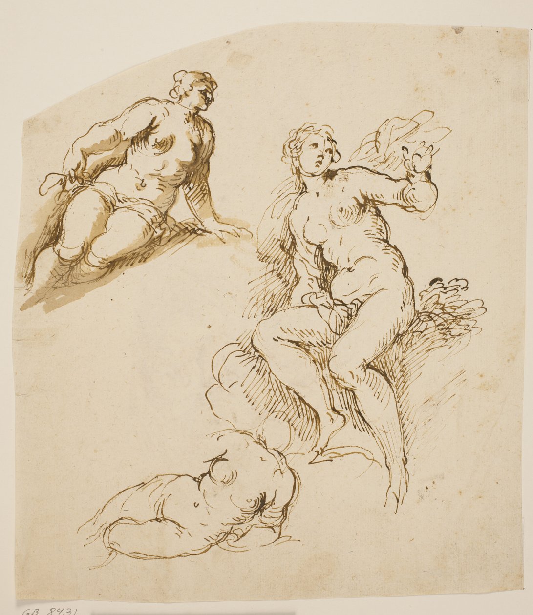 Studies for One Seated and Two Prostrated Women by Jacopo Palma
