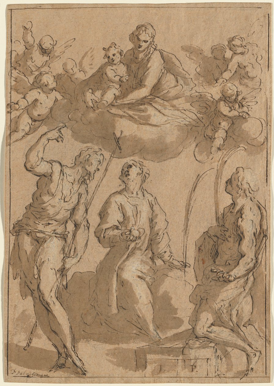 Madonna and Child in Glory with Saints John the Baptist, Stephen, and Lawrence by Jacopo Palma il Giovane