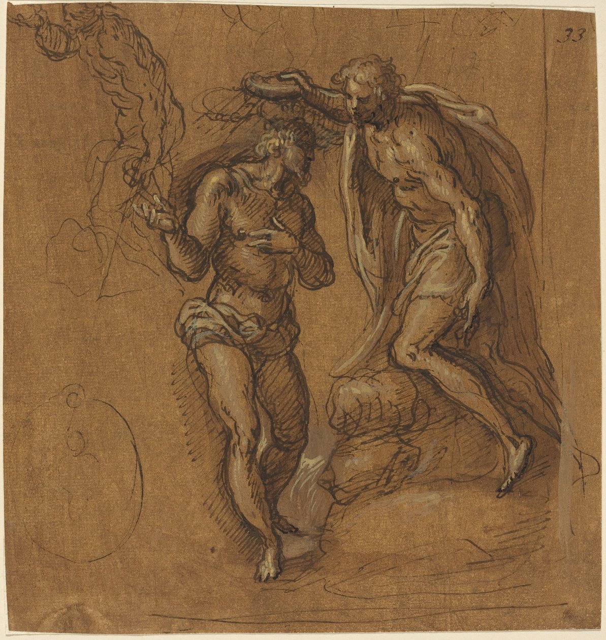 Sketch for a Baptism of Christ by Jacopo Palma il Giovane