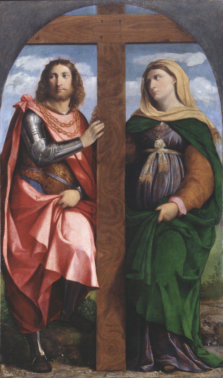 Exaltation of the Cross. Saints Constantine the Great and Helena, 1520-1522 by Jacopo Palma il Vecchio the Elder