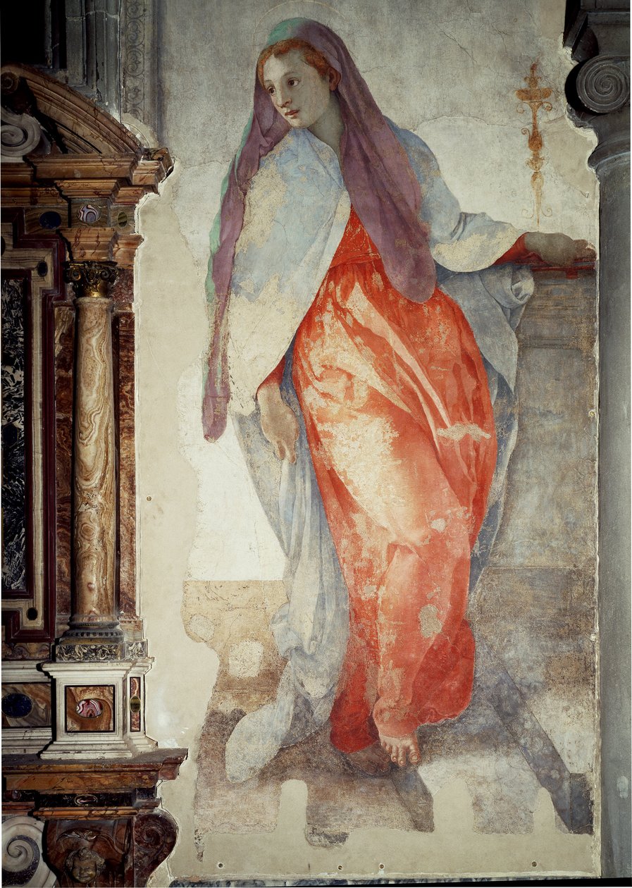 Annunciation (detail) by Jacopo Pontormo