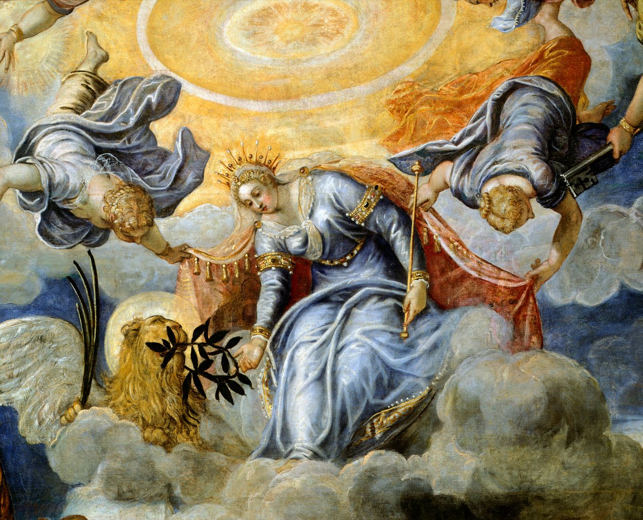 Doge Niccolo da Ponte Receiving Olive Branch from Venice (detail) by Jacopo Robusti Tintoretto