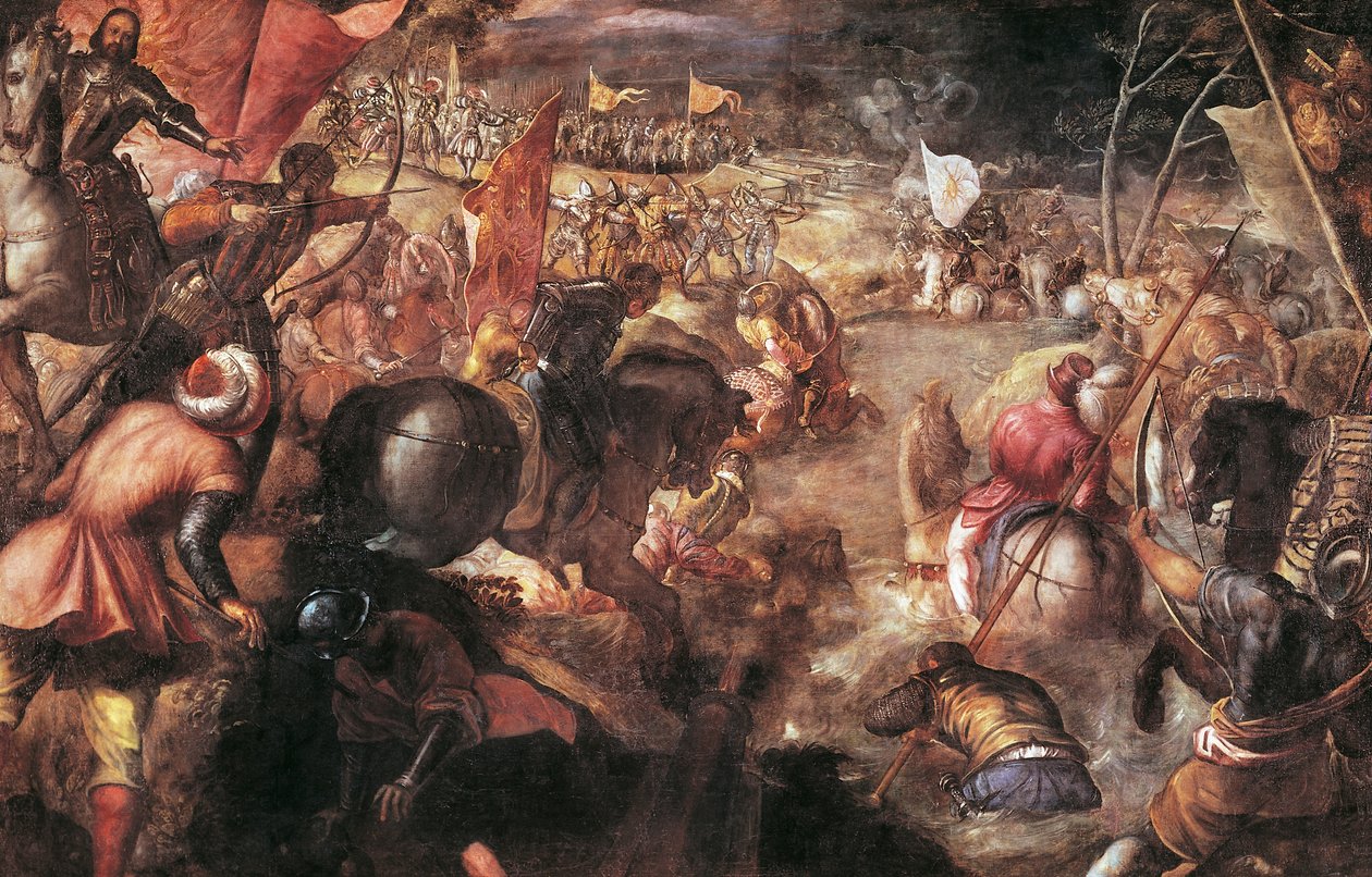 Francesco II Gonzaga Fighting in the Battle of Taro Against Charles VIII of France by Jacopo Robusti Tintoretto