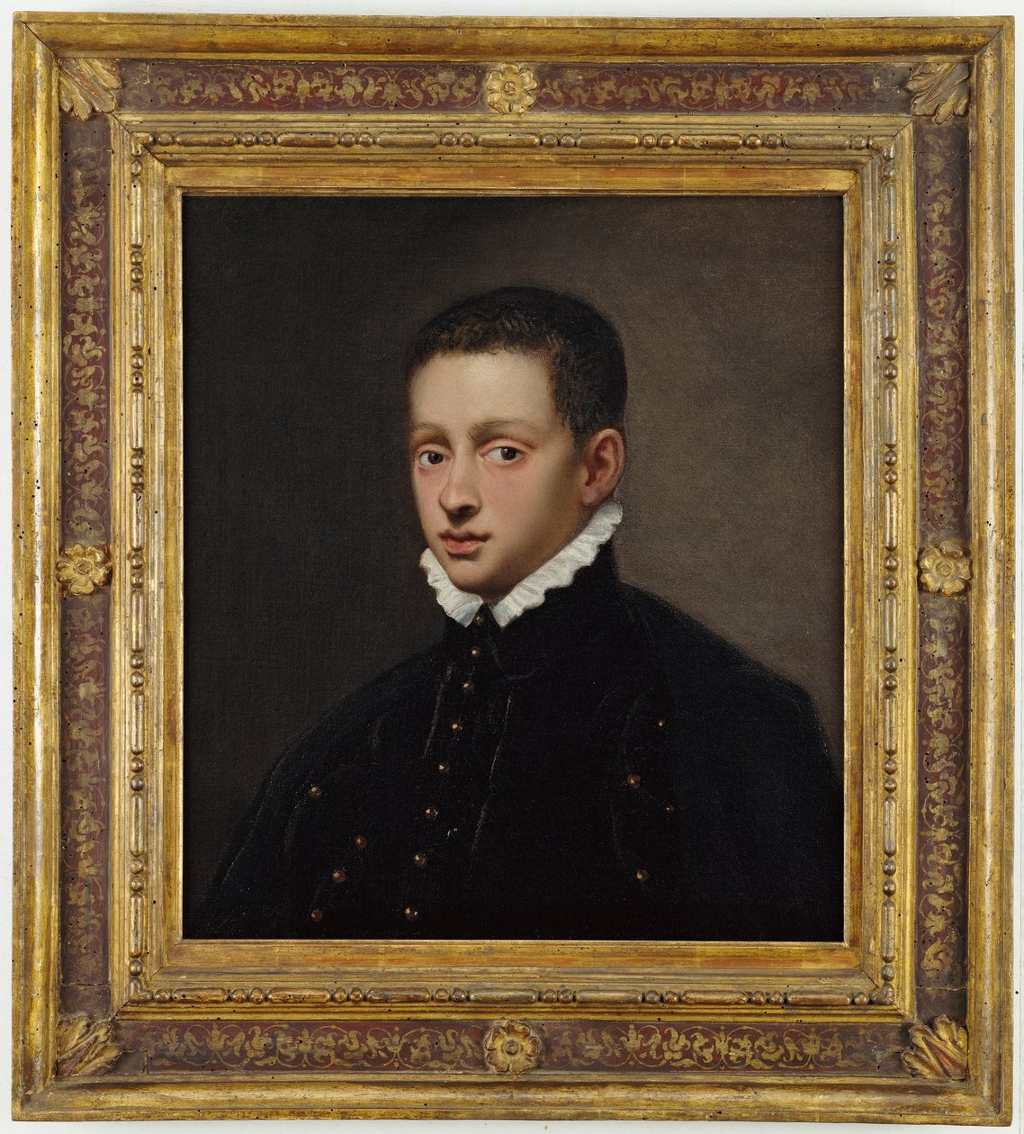 Portrait of a Boy, Bust-Length, in a Black Doublet with a White Collar by Jacopo Robusti Tintoretto