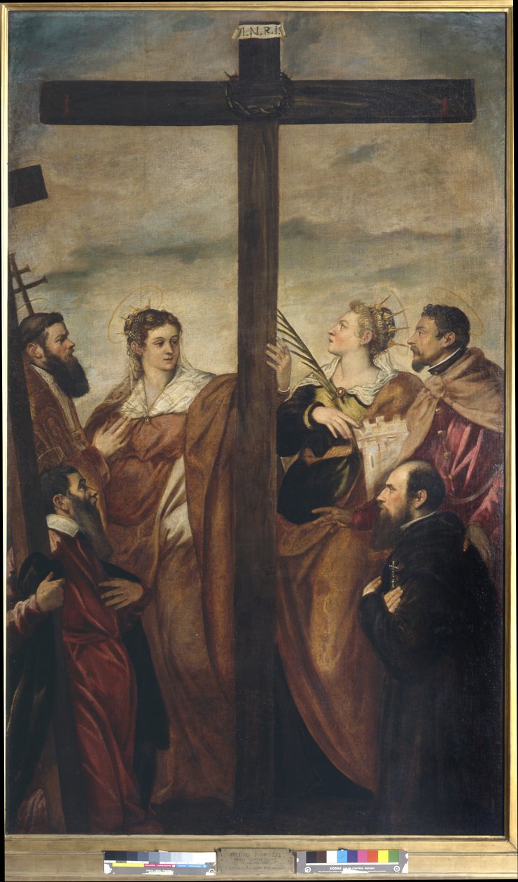 Saints Helena, Barbara, Andrew, Macarius, another Saint and a Devotee Worship the Cross by Jacopo Robusti Tintoretto