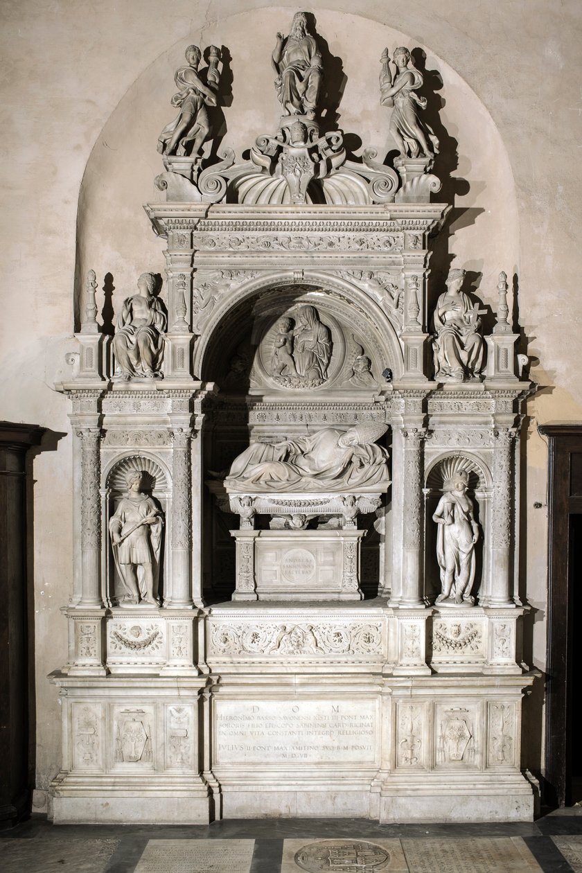 Funeral monument in tribute to Cardinal Girolamo Basso Della Rovere (marble sculpture) by Jacopo Sansovino