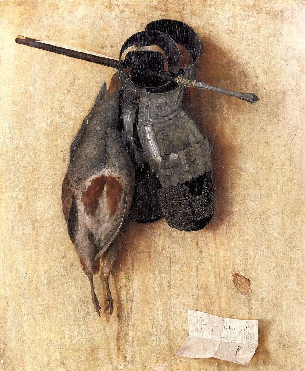 Still-Life with Partridge and Iron Gloves by Jacopo de