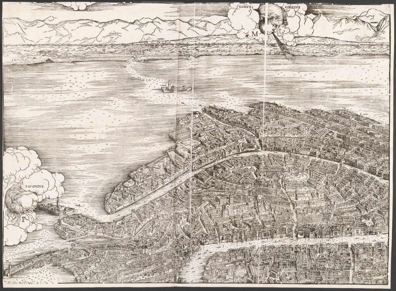 View of Venice [upper left block], 1500 by Jacopo de Barbari