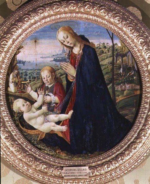 Adoration of the Christ Child by Jacopo del Sellaio