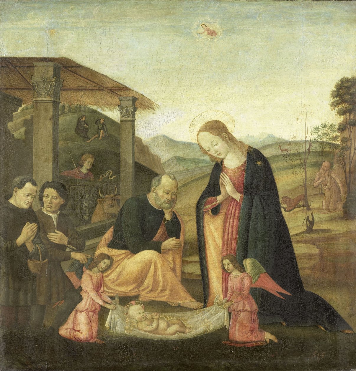 Adoration of the Christ Child by Jacopo del Sellaio