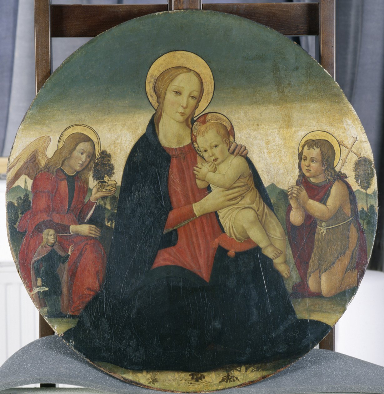 Madonna and Child with Archangel Raphael and St. John by Jacopo del Sellaio