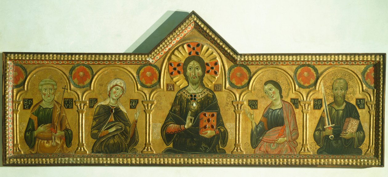 The Redeemer with the Madonna and three Saints (detail) by Jacopo di Meliore