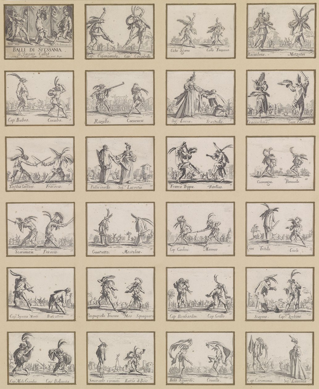 Balli di Sfessania (Neapolitanian dances) by Jacques Callot